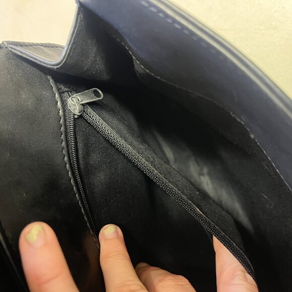 Women's Y2k 90s Guess Black Square Shoulder Bag Tote Faux Leather - Picture 7 of 7